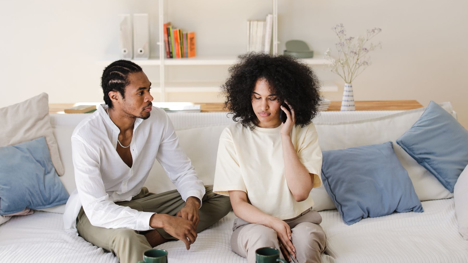 A Black couple having the kind of direct conversation that profiles cannot replace
